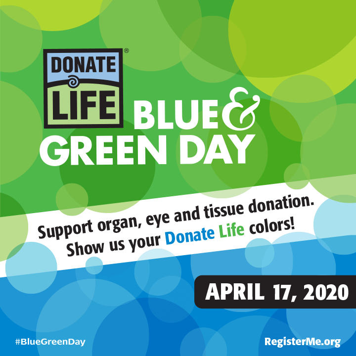 National Donate Life Blue Green Day